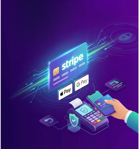 Stripe payment processing with Apple Pay and Google Pay