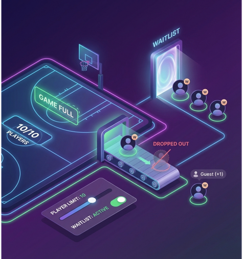 Waitlist feature - automatic player replacement when someone drops out